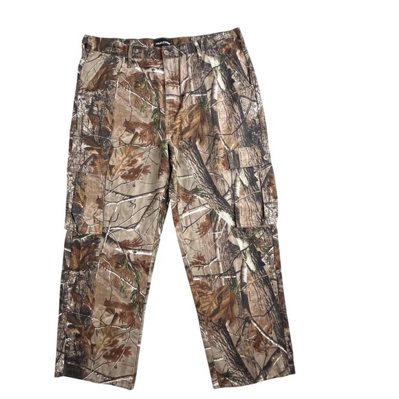 Realtree Pants Mens XL 40x32 Camo Cargo Outdoor Hunting Woodland Drawstring - Picture 1 of 16